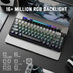 ATTACK SHARK X66 60% wireless mechanical keyboard with tri-mode connectivity, gasket mount, PBT side-printed keycaps, hot-swap switches, RGB and 3000mAh battery. - Image 5