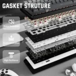 ATTACK SHARK X66 60% wireless mechanical keyboard with tri-mode connectivity, gasket mount, PBT side-printed keycaps, hot-swap switches, RGB and 3000mAh battery. - Image 8