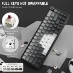 ATTACK SHARK X66 60% wireless mechanical keyboard with tri-mode connectivity, gasket mount, PBT side-printed keycaps, hot-swap switches, RGB and 3000mAh battery. - Image 7