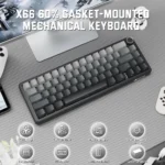 ATTACK SHARK X66 60% wireless mechanical keyboard with tri-mode connectivity, gasket mount, PBT side-printed keycaps, hot-swap switches, RGB and 3000mAh battery. - Image 2