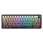 ATTACK SHARK X66 60% wireless mechanical keyboard with tri-mode connectivity, gasket mount, PBT side-printed keycaps, hot-swap switches, RGB and 3000mAh battery.