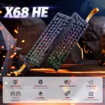 ATTACK SHARK X68 HE Rapid Trigger Keyboard Magnetic Switch 0.01mm RT Accuracy Black Contours - Image 2