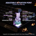 ATTACK SHARK X68 HE Rapid Trigger Keyboard Magnetic Switch 0.01mm RT Accuracy Black - Image 4