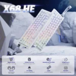 ATTACK SHARK X68 HE Rapid Trigger Keyboard Magnetic Switch 0.01mm RT Accuracy White Contours - Image 2