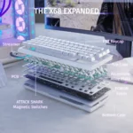 ATTACK SHARK X68 HE Rapid Trigger Keyboard Magnetic Switch 0.01mm RT Accuracy White Contours - Image 9