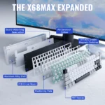 ATTACK SHARK X68 MAX HE Aluminum Keyboard Rapid Trigger Magnetic Switch 0.01mm RT Accuracy Starlight White - Image 8