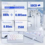 ATTACK SHARK X68 MAX HE Aluminum Keyboard Rapid Trigger Magnetic Switch 0.01mm RT Accuracy White Contours - Image 9
