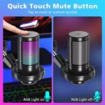 ME6S USB Gaming Microphone RGB for PC With Boom Arm Stand - Image 9