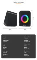 KISONLI X36BT Bluetooth HiFi Desktop Speaker System – 3D 2.0 Channel - Image 7