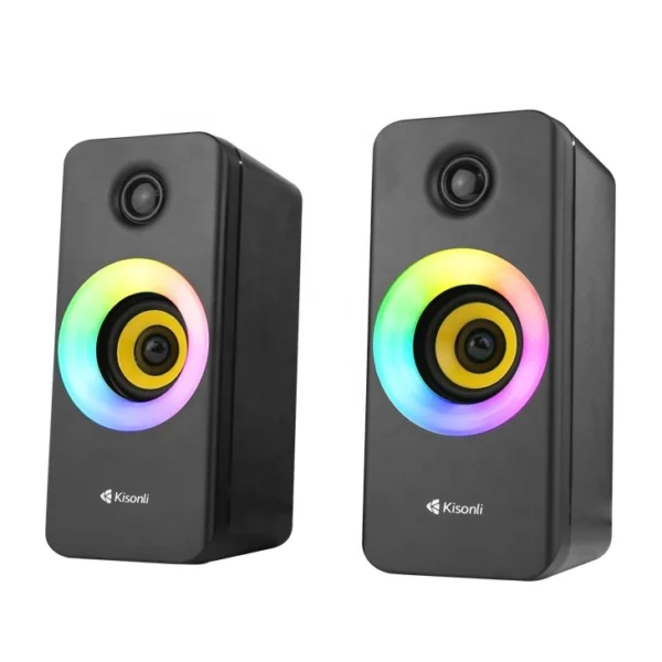 Kisonli X8 RGB LED Gaming Speaker – Portable Audio Player Multimedia Speaker | Black