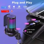 ME6S USB Gaming Microphone RGB for PC With Boom Arm Stand - Image 10