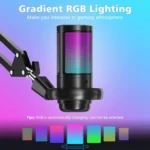 ME6S USB Gaming Microphone RGB for PC With Boom Arm Stand - Image 2