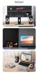 Kisonli X8 RGB LED Gaming Speaker – Portable Audio Player Multimedia Speaker | Black - Image 7