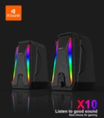 Kisonli X10 Super Bass Usb 2.0 PC Speakers Computer 10W Gaming HiFi Multimedia Speaker | Black - Image 2