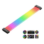 COOLMOON 5V ARGB Computer Motherboard Neon Extension Cable C260EX Sync PC Case LED Light Bar PSU 8Pin Cables White - Image 8