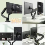 NB Ergonomic F160 Dual Monitor Arm Stand 17-27" | Gas Spring 9KG 360° Black - Image 2