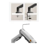 NB ERGONOMIC F80 XE Gas Spring Monitor Arm Stand 17-32 9KG 360° White - Image 7