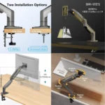 NB Ergonomic F80 Gas Spring Monitor Arm Stand 17-32 9KG 360° Black - Image 5