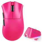 ATTACK SHARK V3 PRO Tri-mode Wireless Gaming Mouse 25K DPI RGB Charging Dock Rose Red